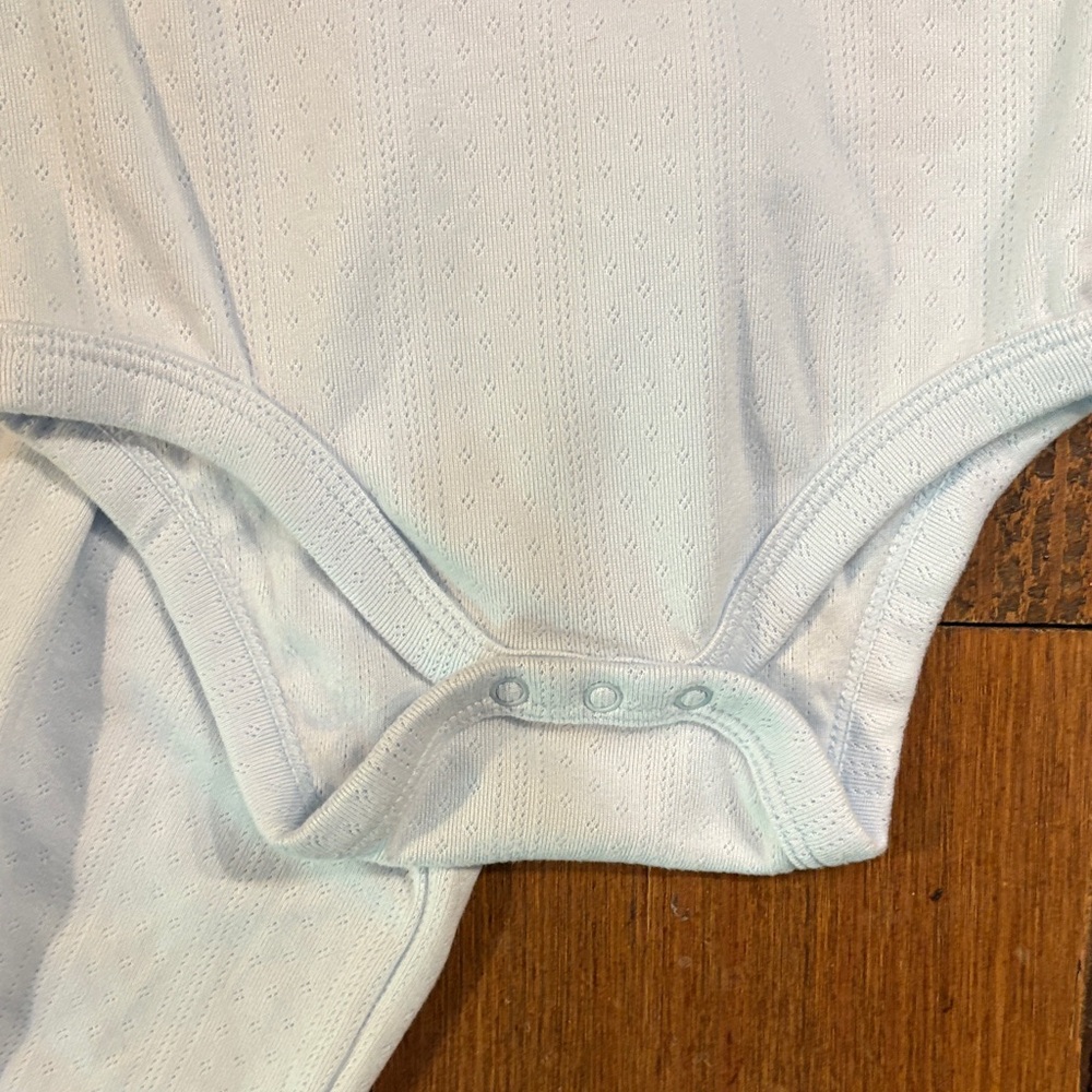 cloud island Pale Blue Ribbed Baby Bodysuit & Pants Set - Picture 4 of 6